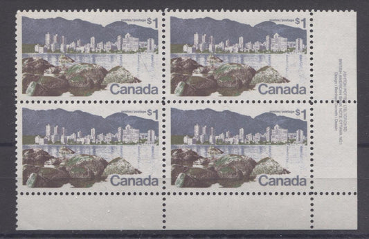 Canada #600 (SG#707) $1 Vancouver 1972-1978 Caricature Issue Paper Type 8 LR VF-75 NH Brixton Chrome 