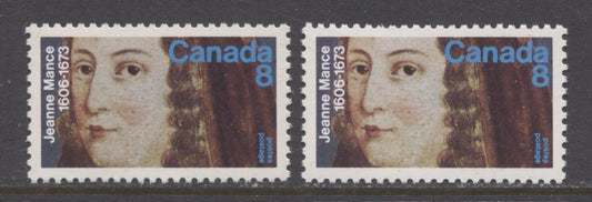 Canada #615 (SG#754) 1973 8c Jeanne Mance Death Tercentenary Issue 2 Papers - MF & HF VF-80 NH Brixton Chrome 