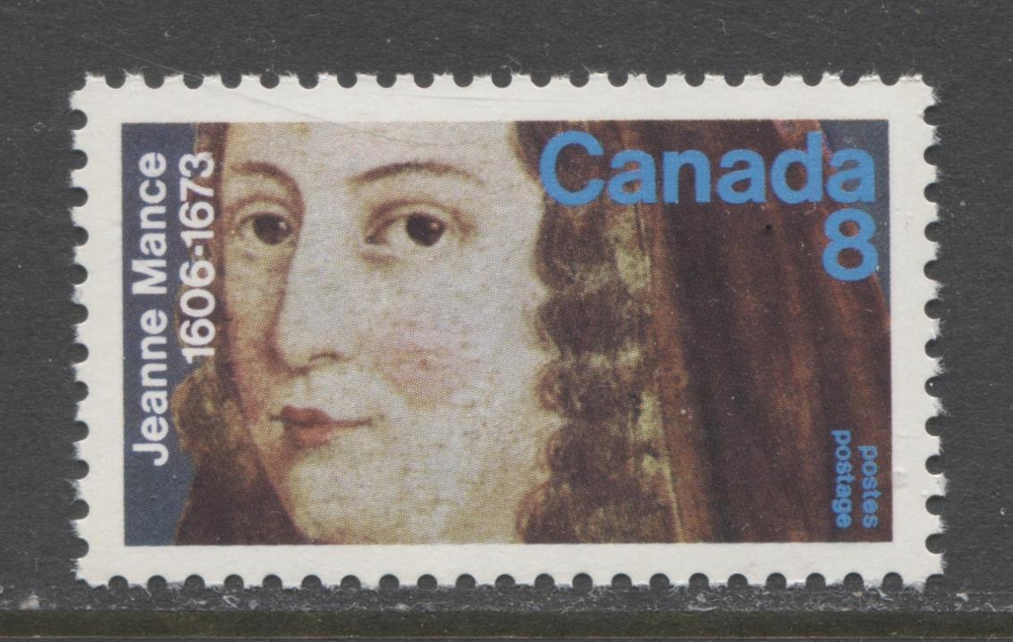 Canada #615 (SG#754) 1973 8c Jeanne Mance Death Tercentenary Issue LF/HF-fl, HB-VF Paper VF-84 NH Brixton Chrome 