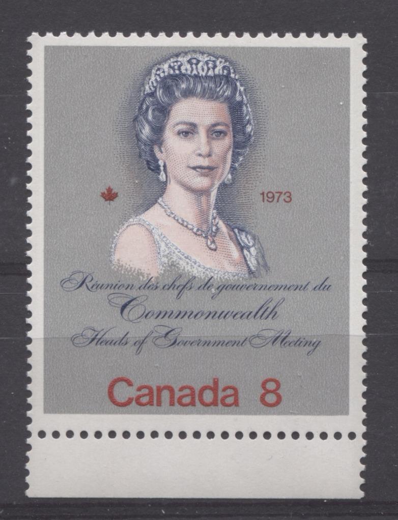 Canada #620i (SG#759a) 8c Multicoloured Queen Elizabeth II 1973 Royal Visit Issue Scarce "Hibrite" Paper Deep Pink Face VF-75 NH Brixton Chrome 