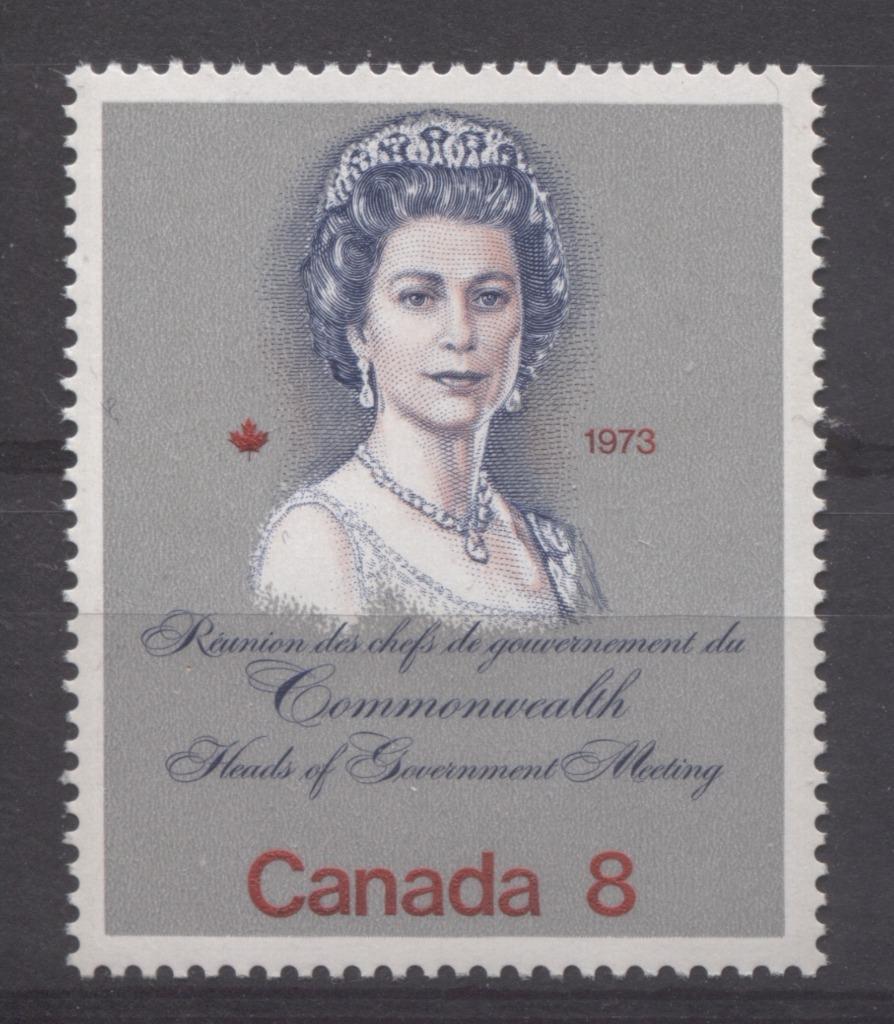 Canada #620ii (SG#759) 8c Multicoloured Queen Elizabeth II 1973 Royal Visit Issue "F" Paper Type 2 Pale Compexion VF-84 NH Brixton Chrome 