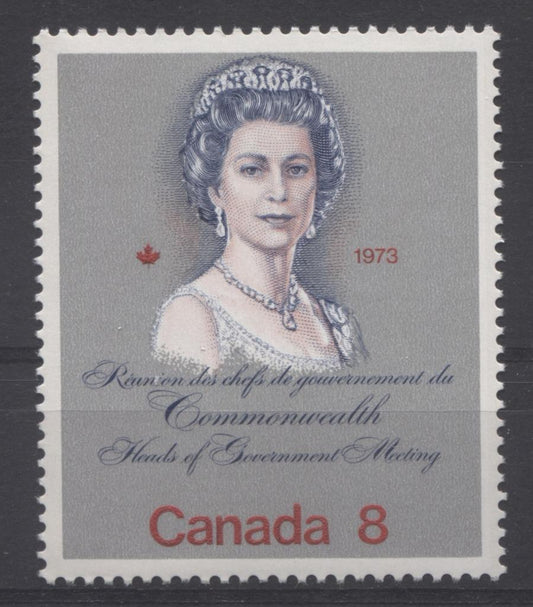 Canada #620ii (SG#759) 8c Multicoloured Queen Elizabeth II 1973 Royal Visit Issue "F" Paper Type 3 VF-84 NH Brixton Chrome 