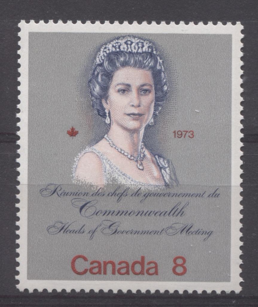 Canada #620ii (SG#759) 8c Multicoloured Queen Elizabeth II 1973 Royal Visit Issue "F" Paper Type 4 Pale Complexion VF-84 NH Brixton Chrome 
