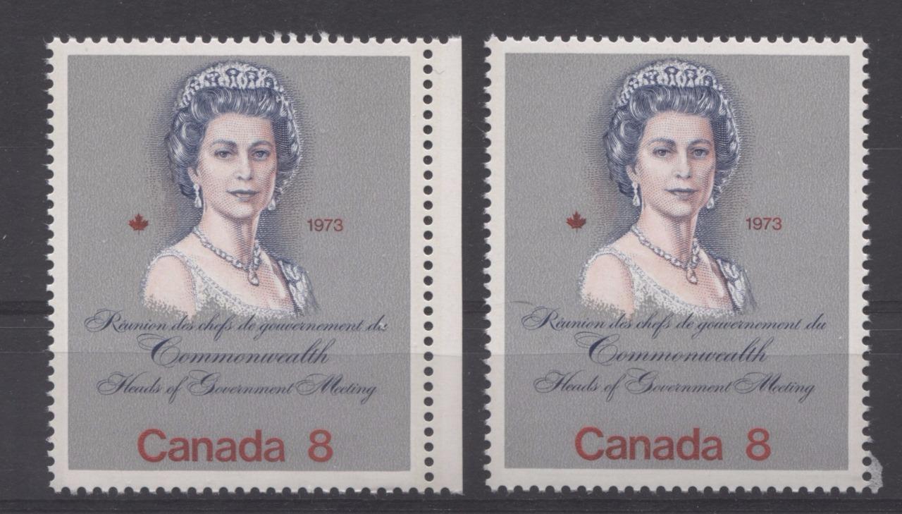 Canada #620ii (SG#759) 8c Multicoloured Queen Elizabeth II 1973 Royal Visit Issue Two Different F Papers Group 1 VF-75 NH Brixton Chrome 