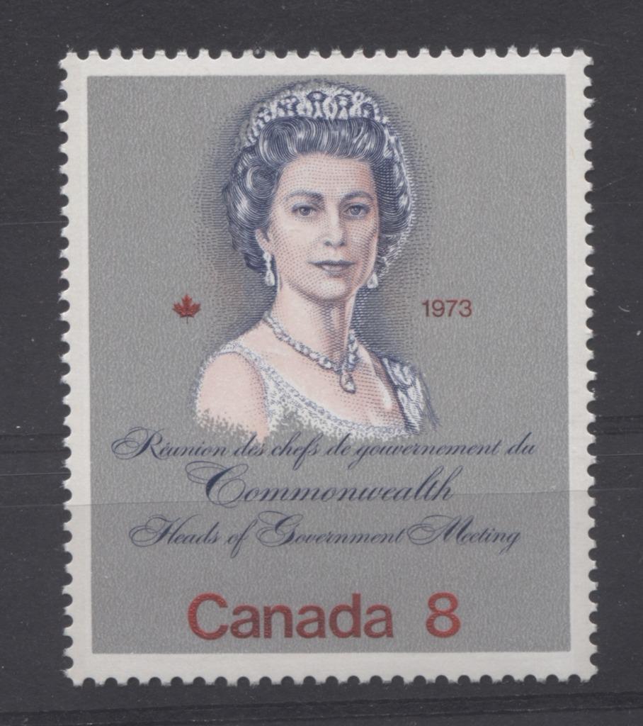 Canada #620ii (SG#759) 8c Multicoloured Queen Elizabeth II 1973 Royal Visit Issue Unlisted "MF" Paper Type 1 VF-80 NH Brixton Chrome 