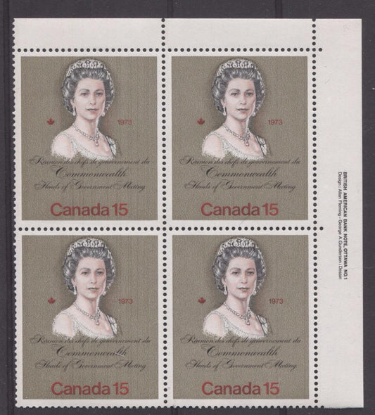 Canada #621iii (SG#760) 15c Multicoloured Queen Elizabeth II 1973 Royal Visit Issue"MF" Paper Type 1 UR VF-75 NH Brixton Chrome 