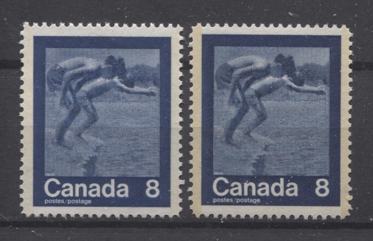 Canada #629 (SG#768) 8c Dark Blue 1974 Summer Sports Issue "Swimming" Paper/Tag Types 3 & 5 VF-80 NH Brixton Chrome 