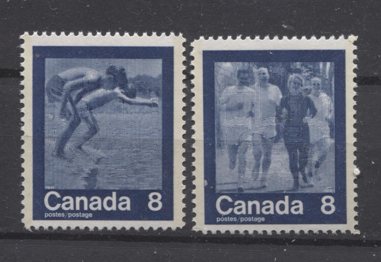 Canada #629i-630i (SG#768-769) 1974 Summer Sports "Swimming & Jog" Paper/Tag Type 2 VF-75 NH Brixton Chrome 