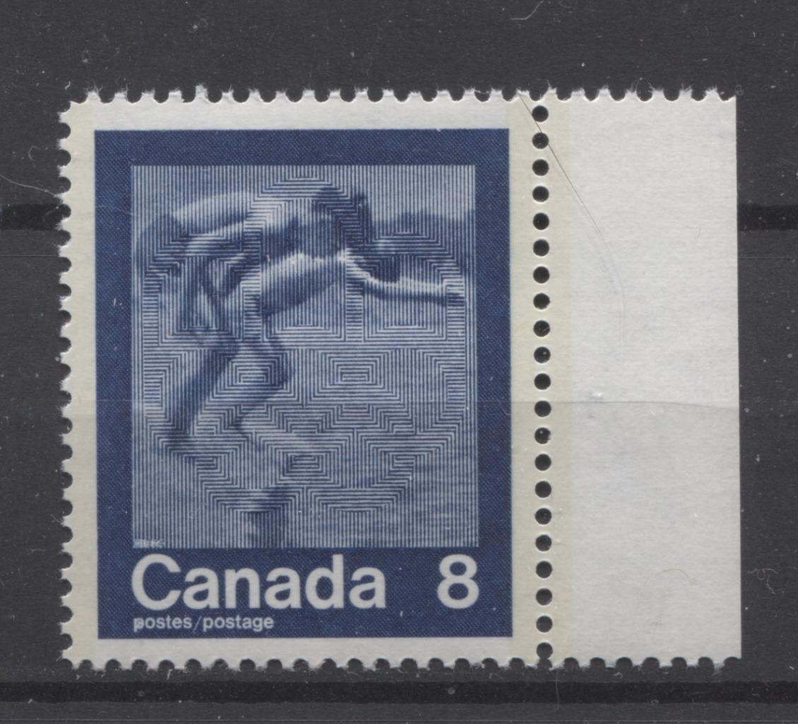 Canada #629i (SG#768) 8c Dark Blue 1974 Summer Sports Issue "Swimming" Paper/Tag Type 2 VF-80 NH Brixton Chrome 