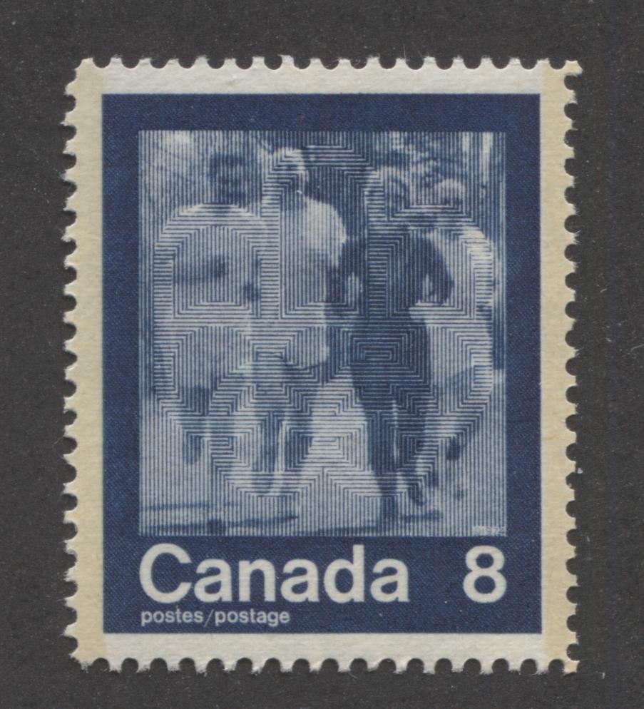 Canada #630 (SG#769) 8c Dark Blue 1974 Summer Sports Issue "Jogging" Paper/Tag Type 5 VF-84 NH Brixton Chrome 