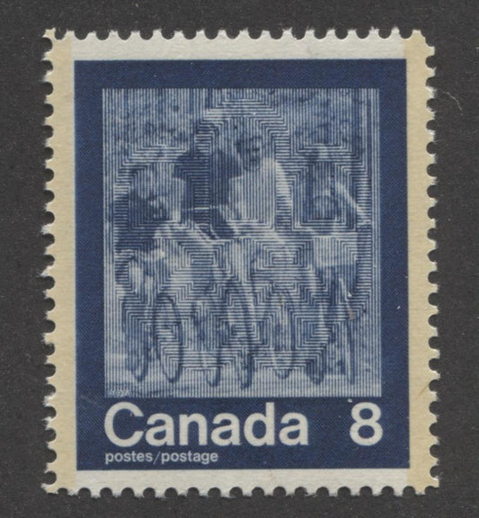 Canada #631 (SG#770) 8c Dark Blue 1974 Summer Sports Issue "Cycling" Paper/Tag Type 8 VF-80 NH Brixton Chrome 
