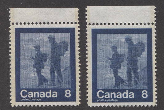 Canada #632 (SG#771) 8c Dark Blue 1974 Summer Sports "Hiking" Paper/Tag Type 1 2 Shades VF-75 NH Brixton Chrome 