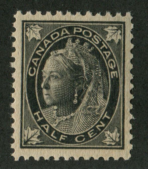 Canada #66 (SG#142) Half Cent Black 1897-1898 Maple Leaf Issue Re-Entry VF-84 NH Brixton Chrome 