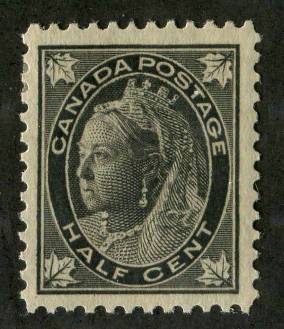 Canada #66 (SG#142) Half Cent Black 1897-1898 Maple Leaf Issue Thick Paper VF-75 OG Brixton Chrome 
