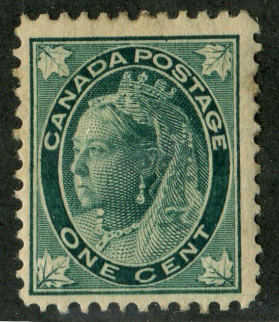 Canada #67 (SG#143) 1c Blue Green 1897-1898 Maple Leaf Issue Cream Paper F-68 OG Brixton Chrome 