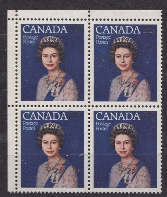 Canada #704 (SG#855) 25c Multicoloured Queen Elizabeth II 1977 Silver Jubilee Issue Paper Type 5 Blank UL Block VF-80 NH Brixton Chrome 