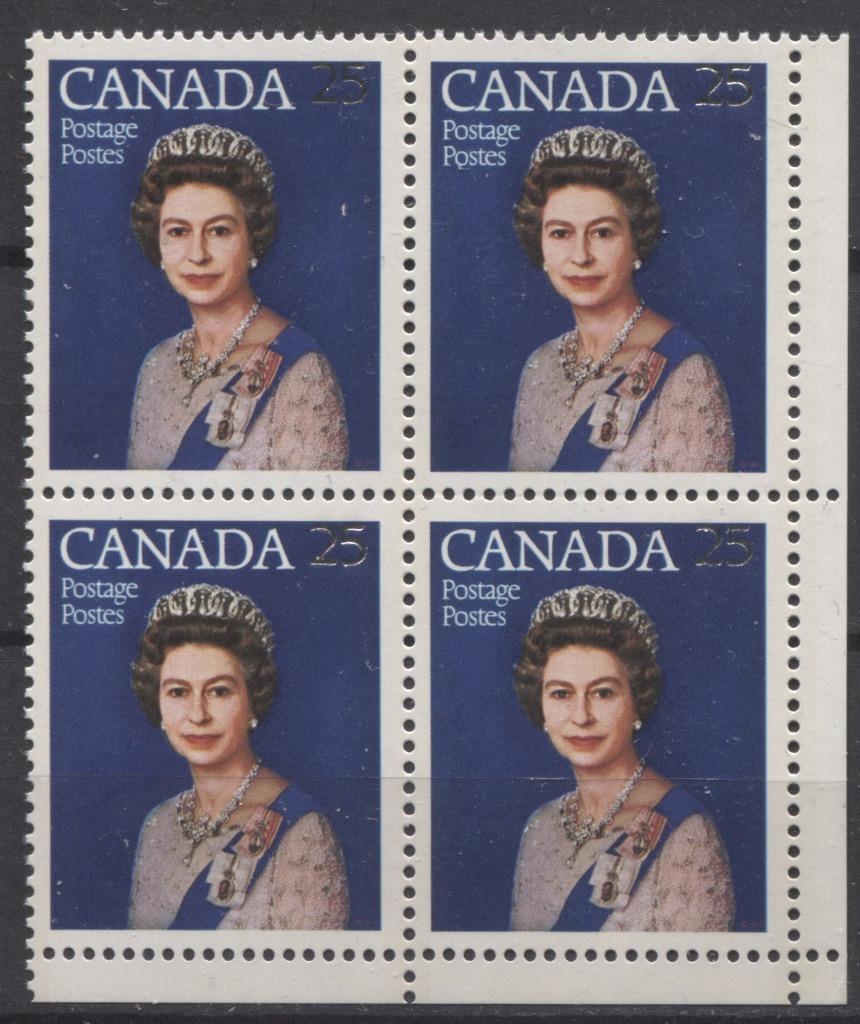 Canada #704 (SG#855) 25c Multicoloured Queen Elizabeth II 1977 Silver Jubilee Issue Paper Type Block 5 LR Block VF-75 NH Brixton Chrome 