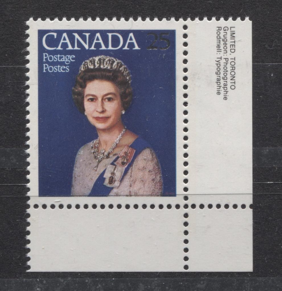 Canada #704ii (SG#855) 25c Multicoloured Queen Elizabeth II 1977 Silver Jubilee Issue Paper Type 7 VF-84 NH Brixton Chrome 