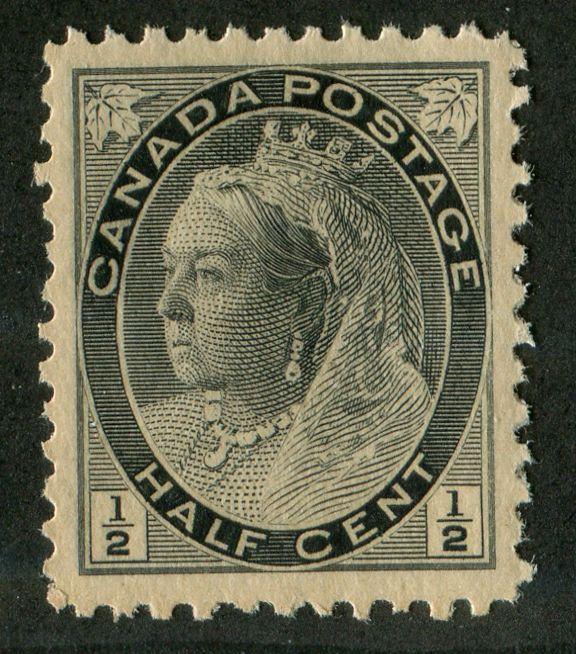 Canada #74i (SG#150) 1/2c Grey 1898-1902 Numeral Issue Toned Wove Paper VF-76 NH Brixton Chrome 