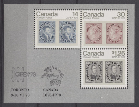 Canada #756a (SG#MS917) 1978 $1.69 Capex 78 Issue Souvenir Sheet on DF-fl Paper VF-75/80 NH Brixton Chrome 