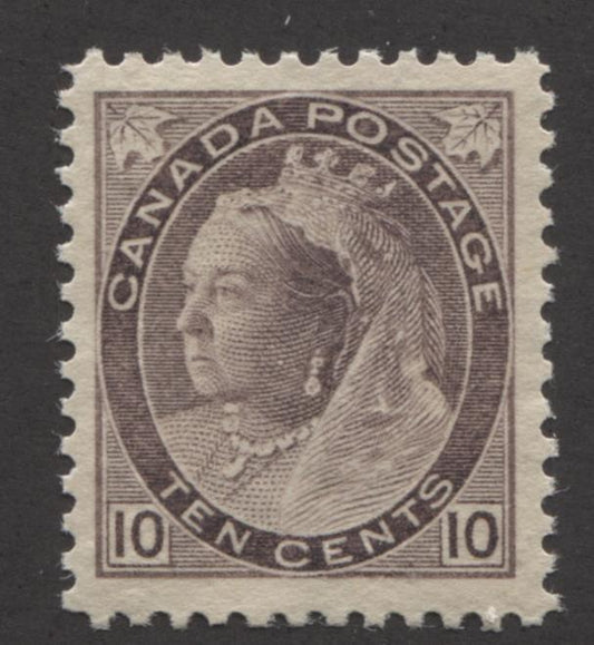 Canada #83 (SG#164) 10c Brown Violet 1897-98 Maple Leaf Issue Horizontal Wove Paper VF-75 NH Brixton Chrome 