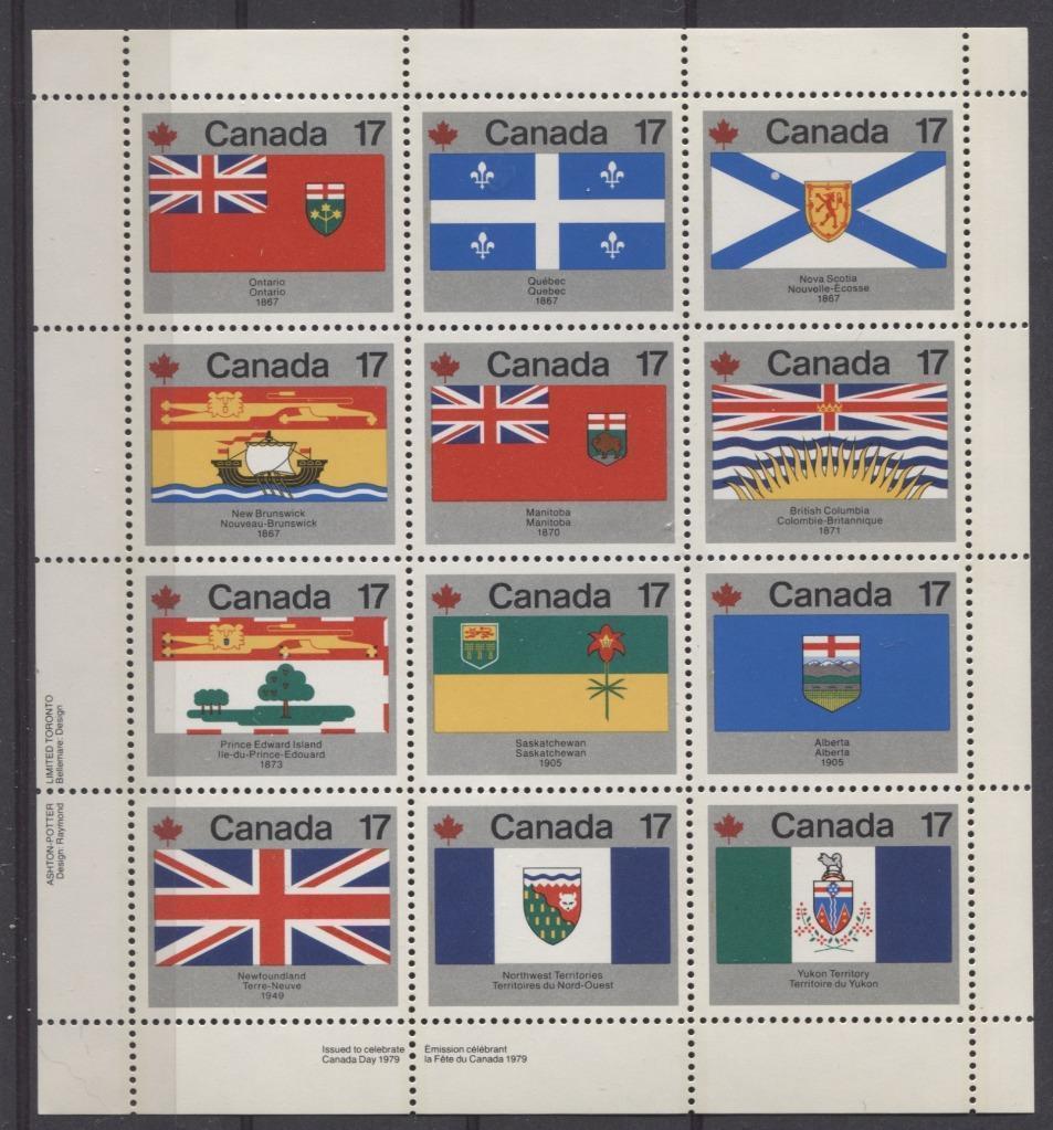 Canada #832a (SG#944ab) $2.04 1979 Canada Day Issue LL Miniature Pane of 12 DF-fl Paper VF-75 NH Brixton Chrome 