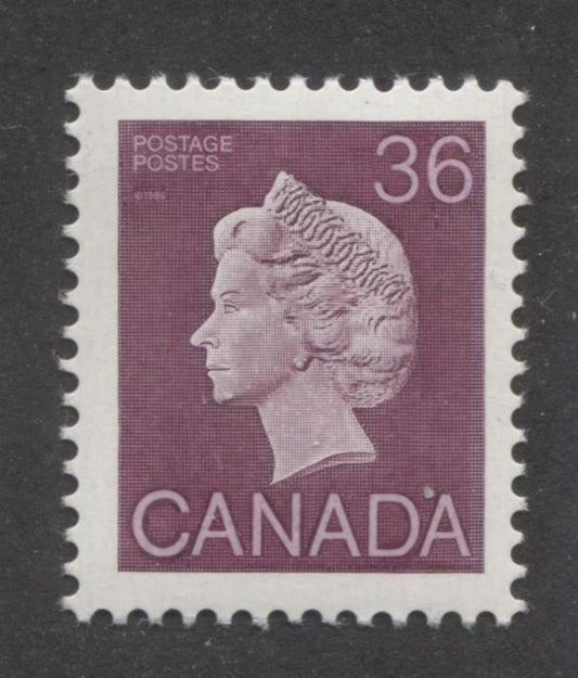 Canada #926A (SG#1162) 36c Plum Queen Elizabeth II 1982-1987 Artifacts Issue Vertical Wove Harrison Paper NF/DF-fl Deep Yellow Tagging VF-75 NH Brixton Chrome 
