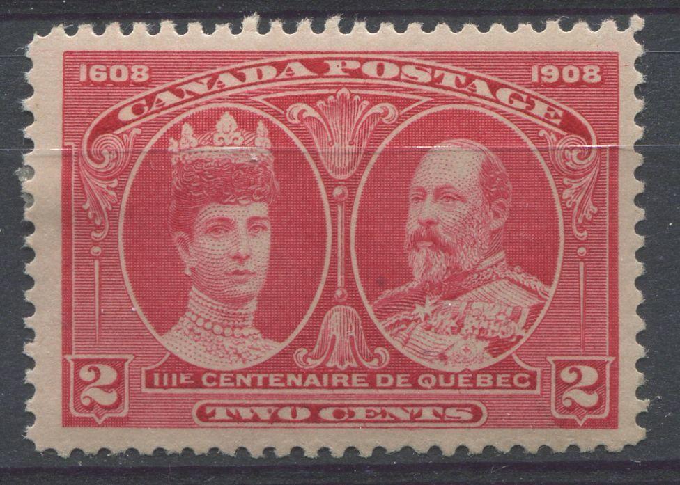 Canada #98 (SG#190) 2c Carmine Rose Quebec Tercentenary Fine Mesh Paper F-65 OG HR Brixton Chrome 