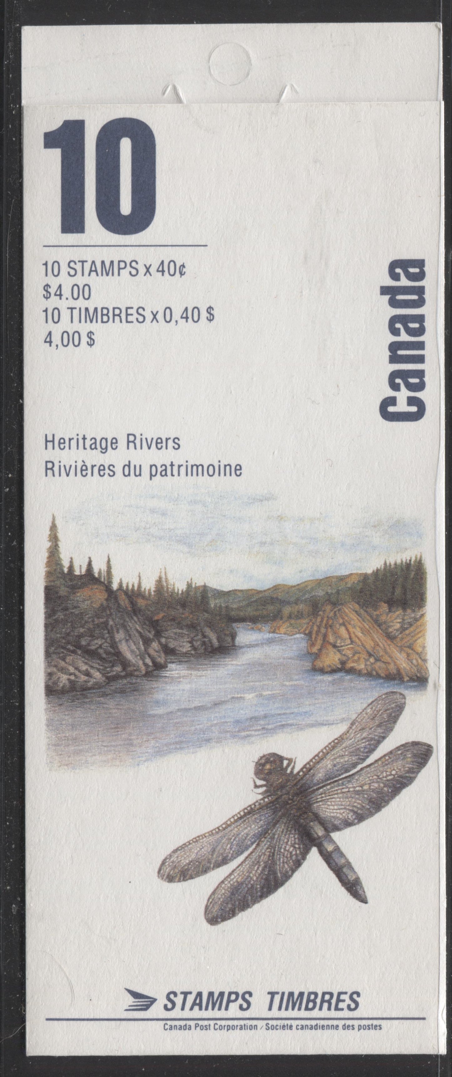 Canada #BK131a-b 1991 Heritage Rivers Issue, Complete $4 Booklet, Peterborough Paper, Dull Paper, 4 mm GT-4 Tagging Brixton Chrome 