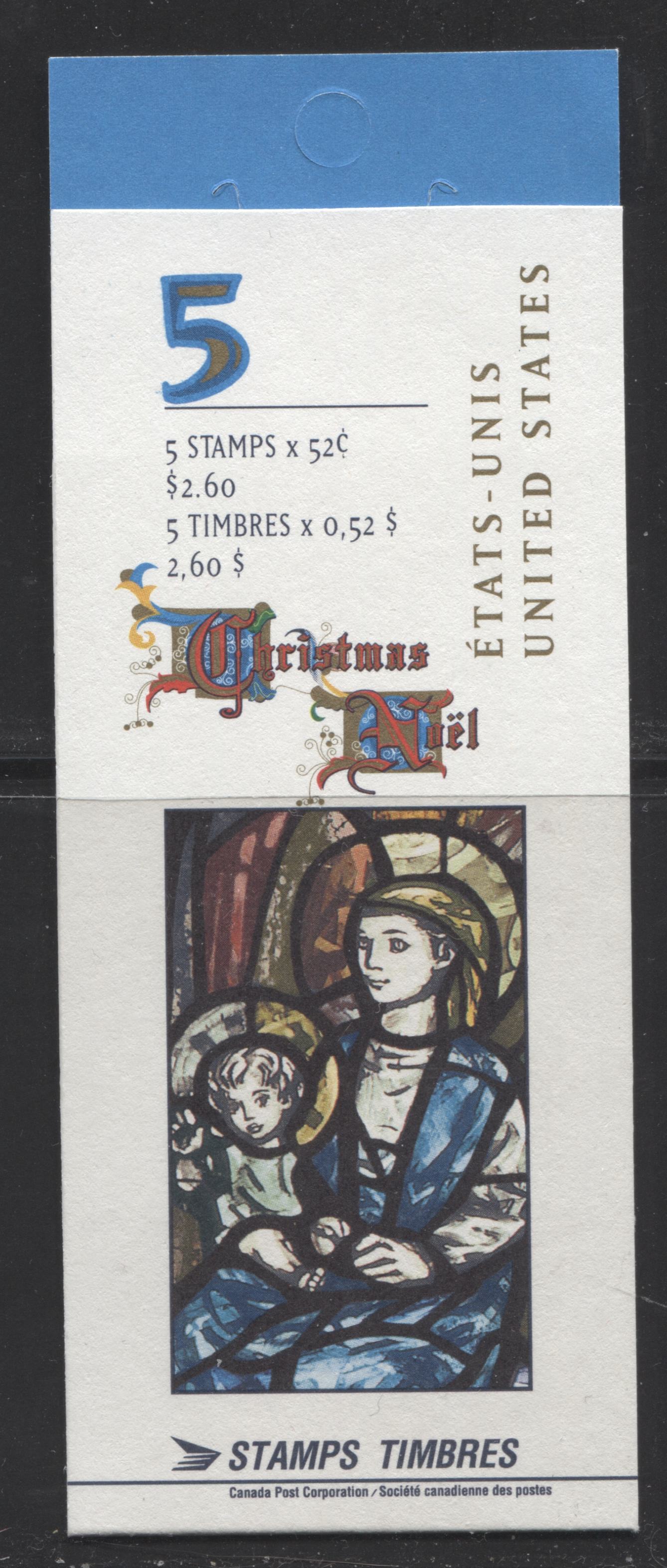 Canada #BK203a-b 1997 Christmas Issue, Complete $2.60 Booklet, Coated Papers Paper, Dead Paper, 4 mm GT-4 Tagging Brixton Chrome 