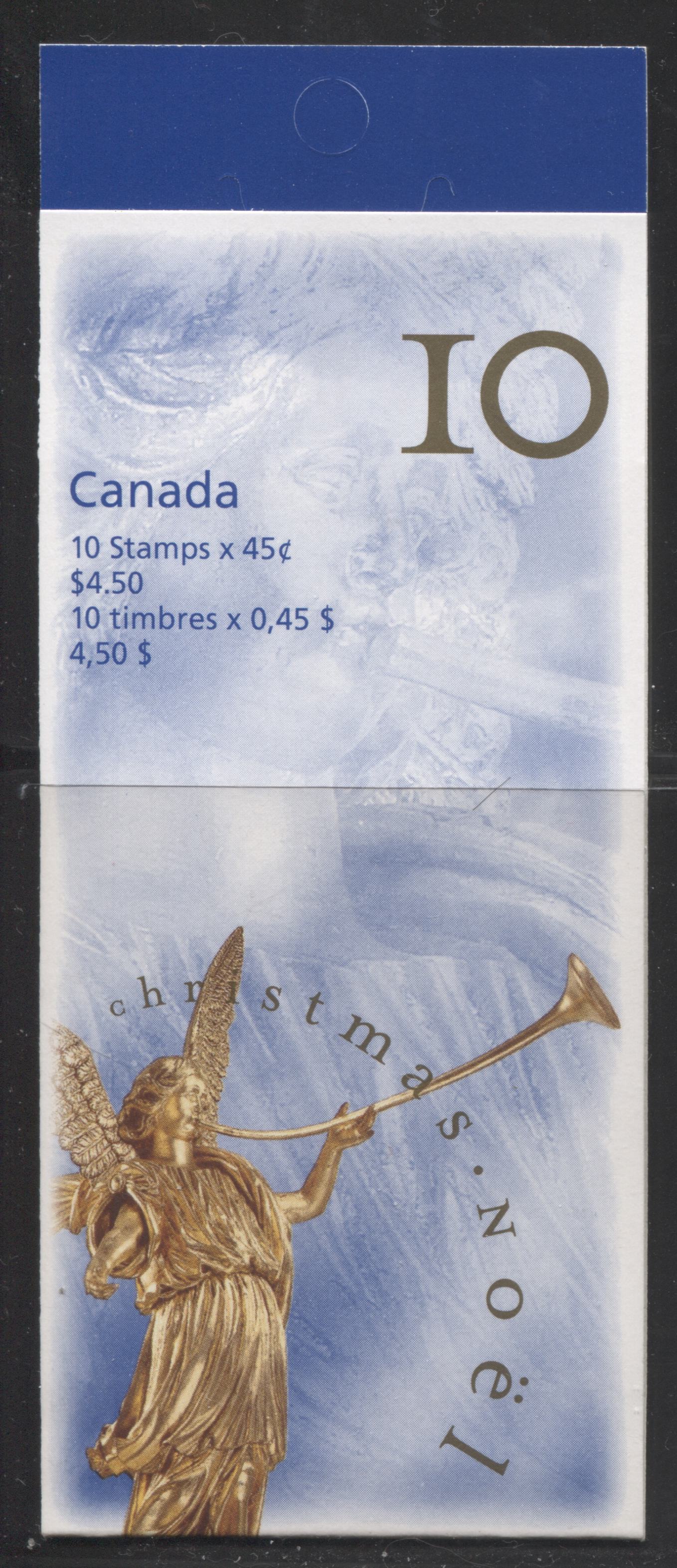 Canada #BK211a-Ab 1998 Christmas Issue, Complete $4.50 Booklet, Tullis Russell Coatings Paper, Dead Paper, 4 mm GT-4 Tagging Brixton Chrome 