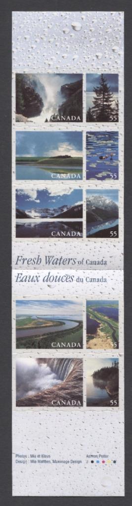 Canada #BK228b (SG#SB241) $2.75 2000 Fresh Waters Booklet LF/HF Paper Open Cover VF-84 NH Brixton Chrome 