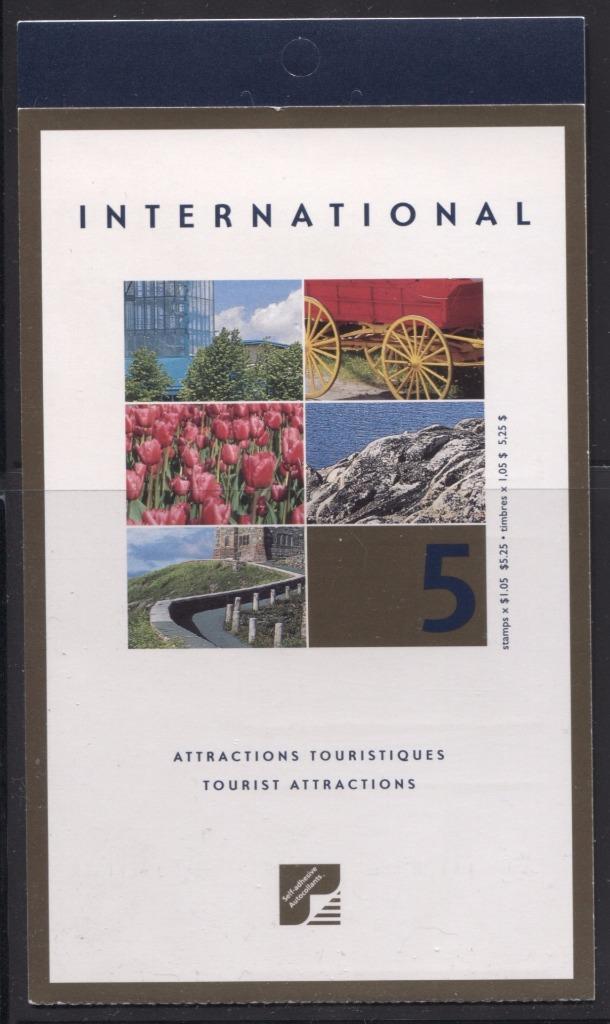 Canada #BK244b (SG#SB256) $5.25 2001 Tourist Attractions Booklet MF/HF Paper Open Cover VF-84 NH Brixton Chrome 