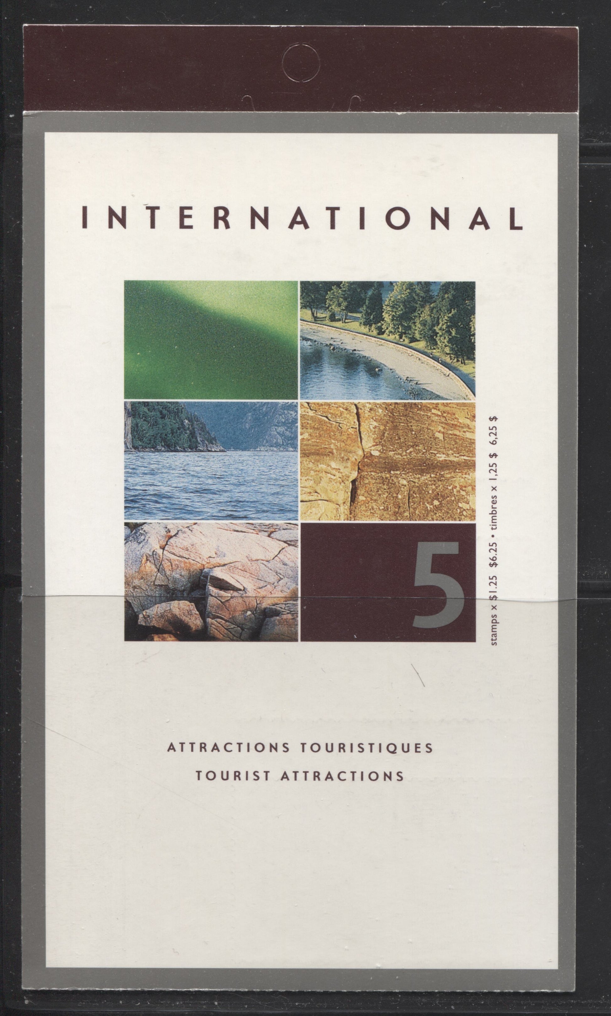 Canada #BK260a-b 2002 Tourist Attractions Issue, Complete $6.25 Booklet, Tullis Russell Coatings Paper, Dead Paper, 4 mm GT-4 Tagging Brixton Chrome 