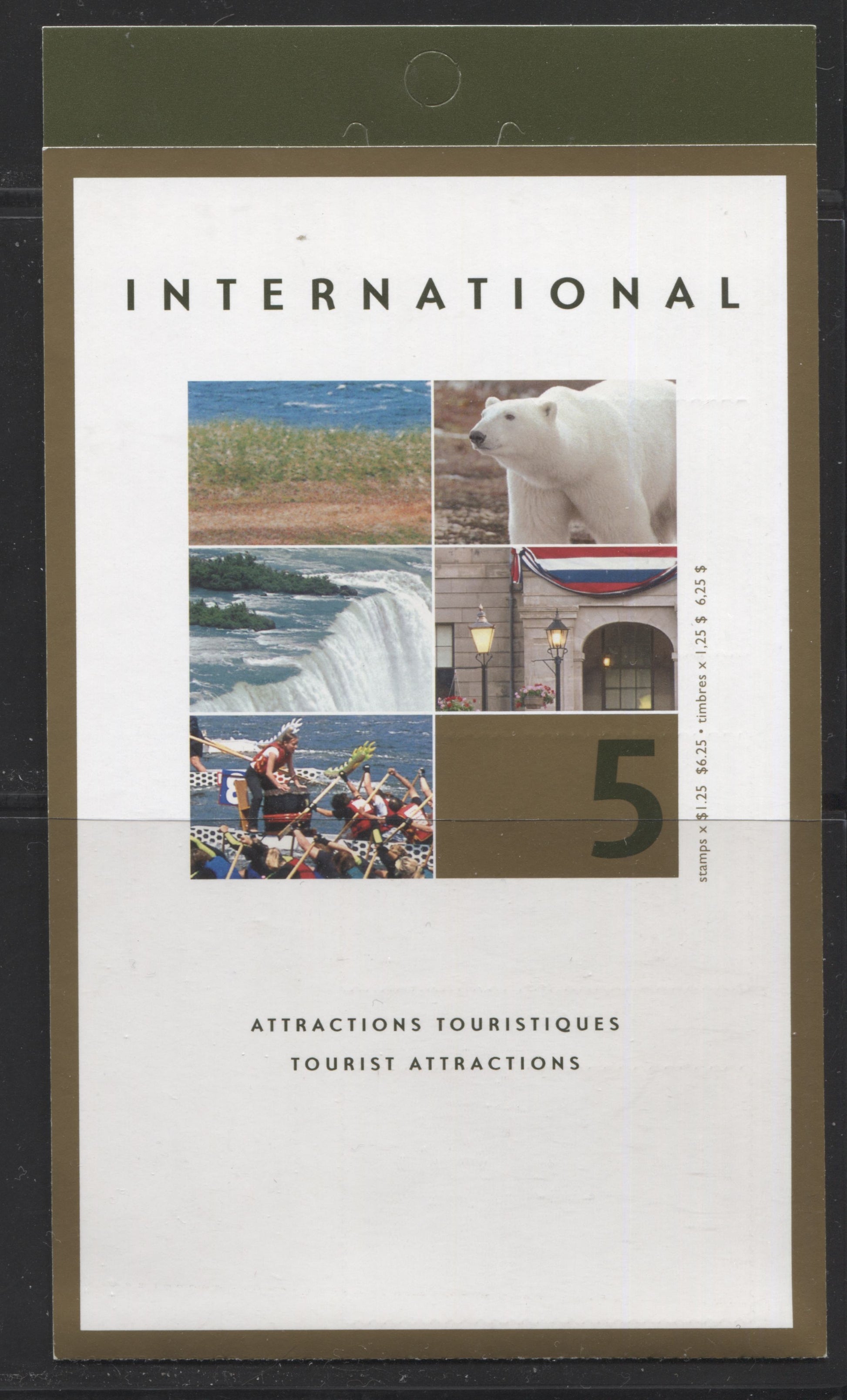 Canada #BK271a-b 2003 Tourist Attractions Issue, Complete $6.25 Booklet, Tullis Russell Coatings Paper, Dead Paper, 4 mm GT-4 Tagging Brixton Chrome 