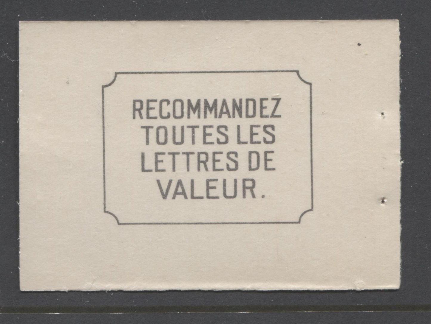Canada #BK28b 1937-1942 Mufti Issue, Complete 25¢ French Booklet, Smooth Vertical Wove Paper, Type II Covers, Harris Front Cover Type IIj Brixton Chrome 