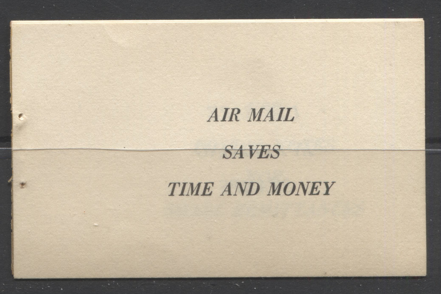 Canada #BK39a (McCann #39b) 1942-1949 War Issue Complete $1.00, English Booklet Containing 1 Pane Each of 6 of 3c and 4c Plus 2 Panes of 4 7c Airmail Stamps, 14 mm Staple, Brown and Light Orange Cover, Constant Donut Flaw Above "T" of Postage Brixton Chrome 