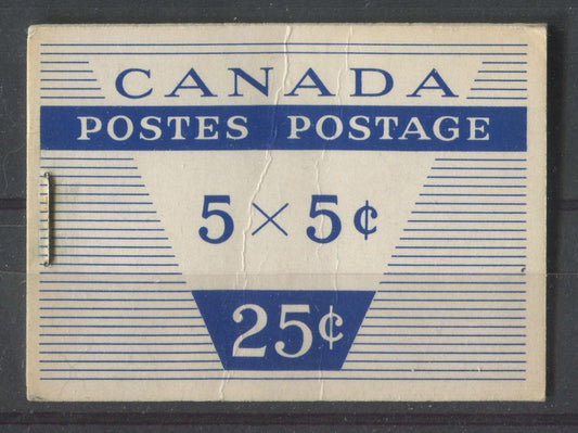 Canada #BK49m (SG#SB53) Wilding Issue 25c Booklet Containing 5c x 5 Cover Type 2 DF Gr. Cover/DF Gr. Pane VF-76 NH Brixton Chrome 
