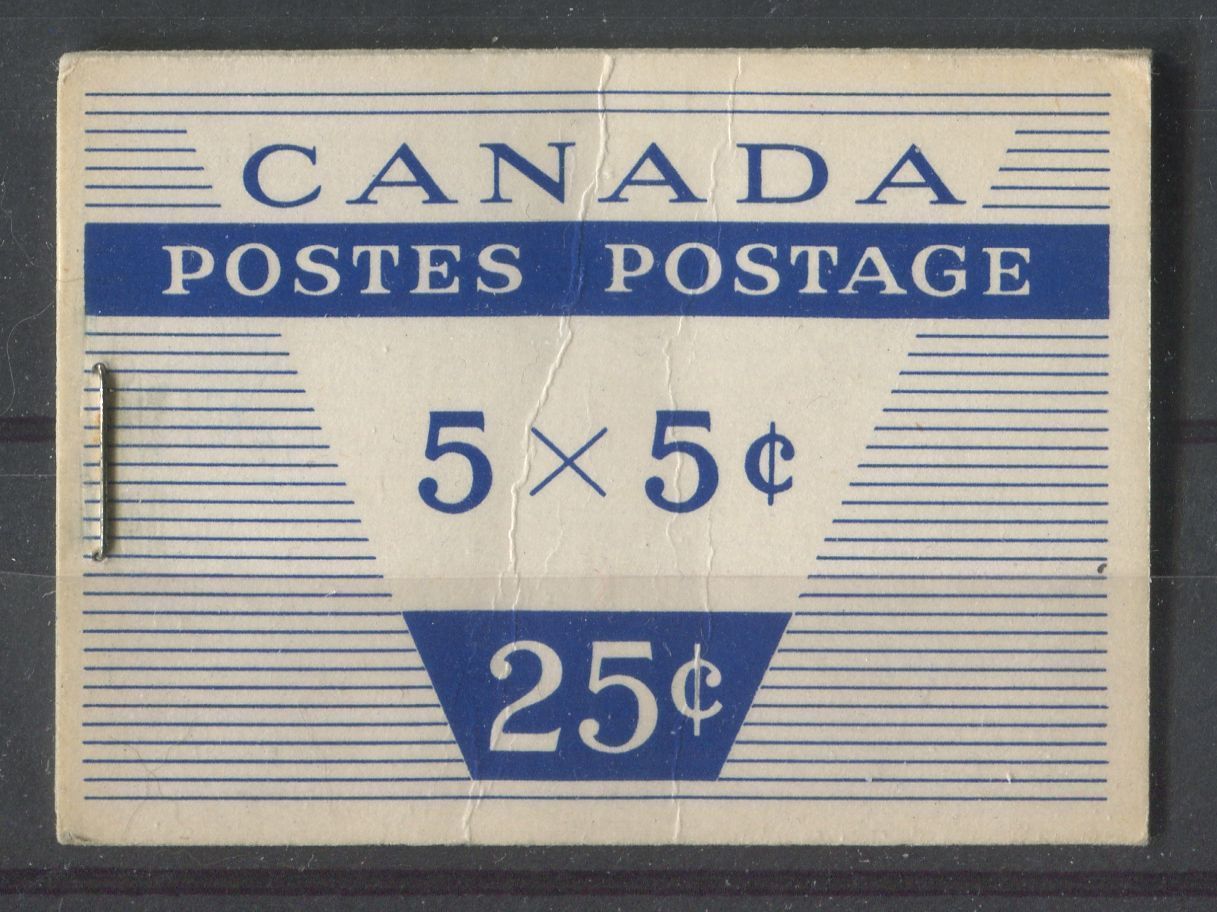 Canada #BK49m (SG#SB53) Wilding Issue 25c Booklet Containing 5c x 5 Cover Type 2 DF Gr. Cover/DF Gr. Pane VF-76 NH Brixton Chrome 