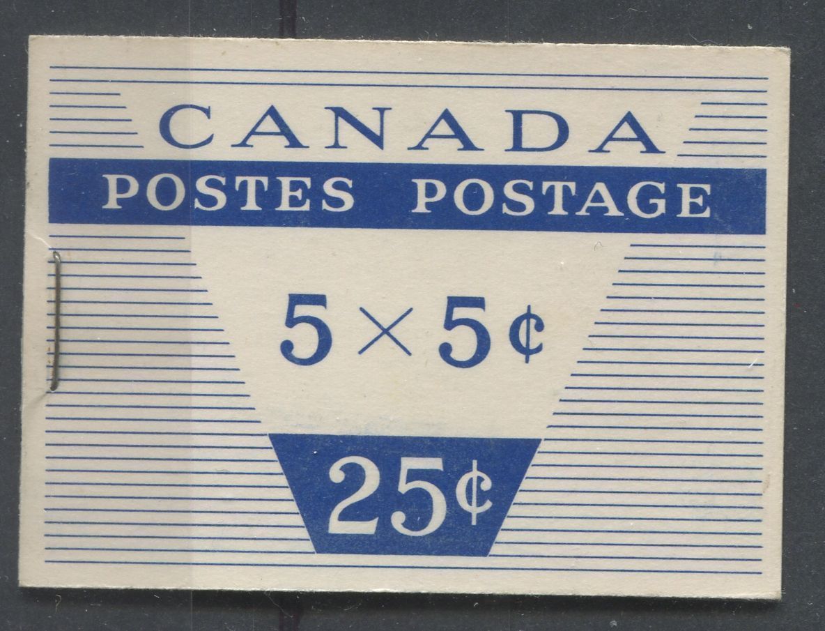 Canada #BK49m (SG#SB53) Wilding Issue 25c Booklet Containing 5c x 5 Cover Type 2 DF LV-IV Cover/DF Gr. Pane VF-80 NH Brixton Chrome 