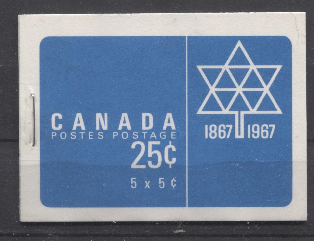 Canada #BK55a (SG#SB60) 25c Centennial Booklet Bright Blue DF/DF Covers LF-fl Pane VF-80 NH Brixton Chrome 