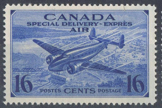 Canada #CE1 (SG#S13) 16c Bright Ultramarine 1942-43 Air Mail Special Delivery VF-75 NH Brixton Chrome 