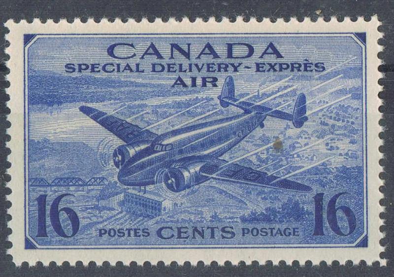 Canada #CE1 (SG#S13) 16c Bright Ultramarine 1942-43 War Issue Airmail Special Delivery VF-81 NH Brixton Chrome 