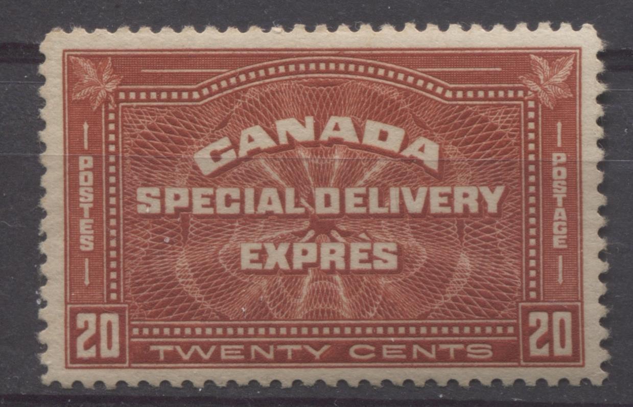 Canada #E4 (SG#S6) 20c Deep Indian Red 1930-32 Arch Issue Special Delivery Brownish Gum VF-75 OG Brixton Chrome 