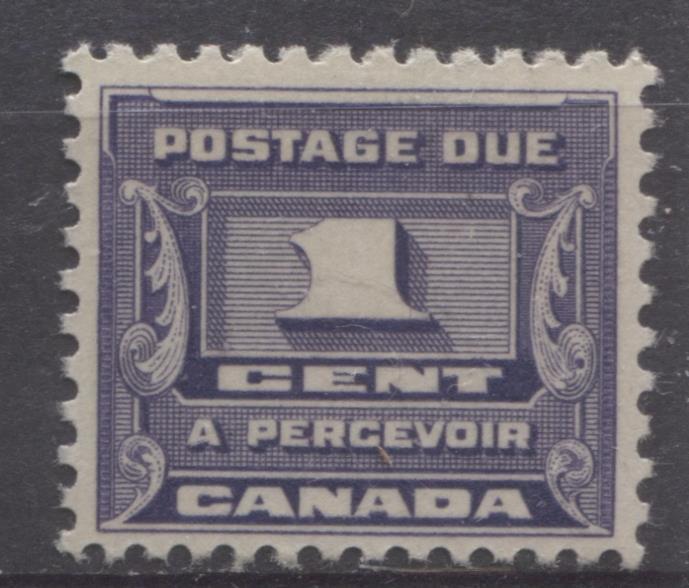 Canada #J11 (SG#D14) 1c Deep Bluish Lilac 1933-34 Third Postage Due Cream Gum F-70 NH Brixton Chrome 