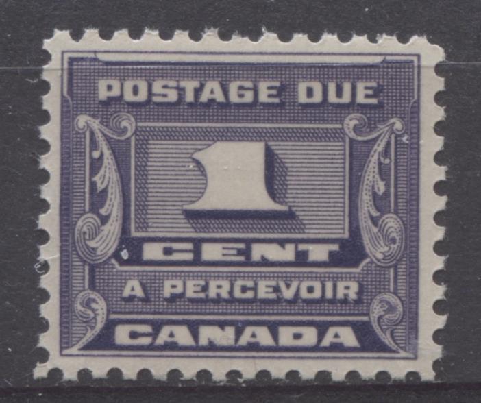 Canada #J11 (SG#D14) 1c Deep Bluish Lilac 1933-34 Third Postage Due Cream Gum VF-80 NH Brixton Chrome 