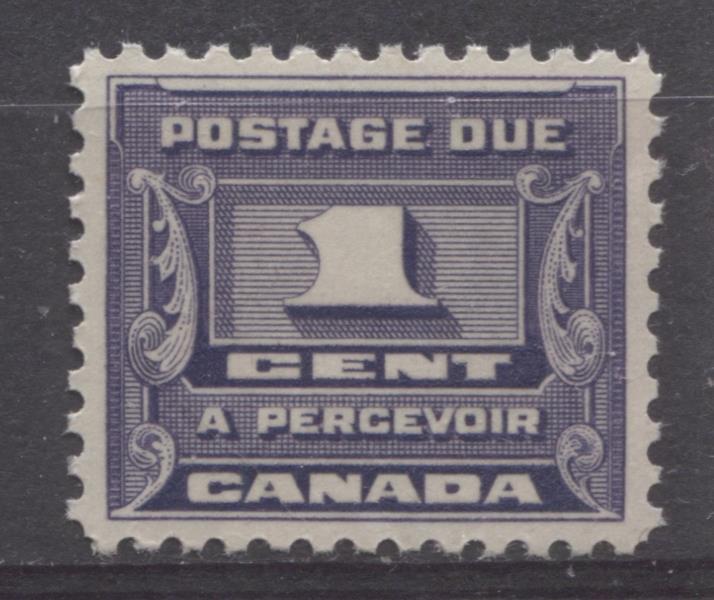 Canada #J11 (SG#D14) 1c Deep Bluish Lilac 1933-34 Third Postage Due Cream Gum VF-84 NH Brixton Chrome 