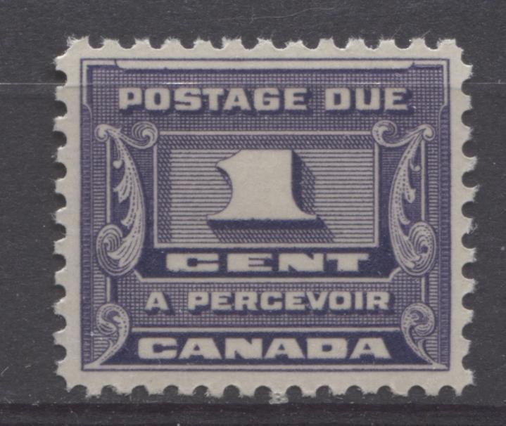 Canada #J11 (SG#D14) 1c Deep Bluish Lilac 1933-34 Third Postage Due Cream Gum VF-84 NH Brixton Chrome 