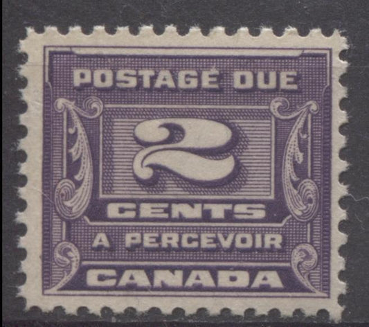 Canada #J12 (SG#D15) 2c Deep Slate Lilac 1933-34 Third Postage Due Deep Cream Gum VF-75 OG Brixton Chrome 