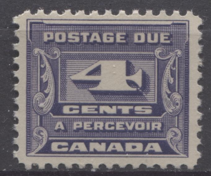 Canada #J13 (SG#D16) 4c Deep Bluish Lilac 1933-34 Third Postage Due Brownish Cream Gum VF-75 NH Brixton Chrome 